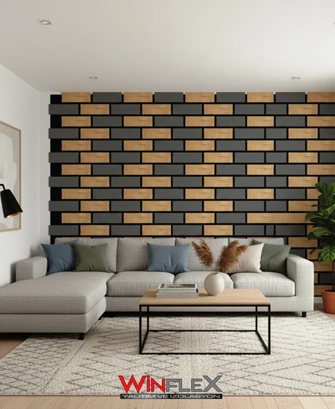 WİNFLEX EKO TUĞLA AKUSTİK AHŞAP PANEL (65X61CM) - Resim 3