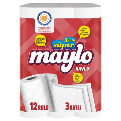 maylo 3 KATLI KAĞIT HAVLU 12 ADET 2'li Ekonomik Paket ürün görseli 1