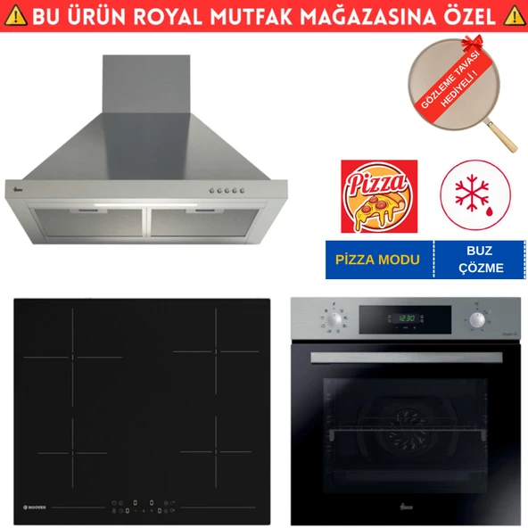 Hoover MADRİD Elektrikli  Vitroseramik  İnox Ankastre Set (HO3158IN+ HH64CCB +HCH6MXTK ) ürün görseli 1