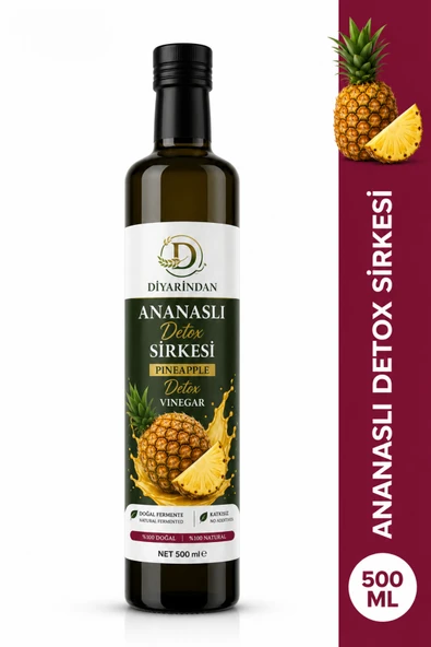 Diyarından Ananaslı Detox Sirkesi 500 ml | Doğal Fermente İçecek Sirkesi | Katkısız Ananas Aromalı Sirke ürün görseli 1