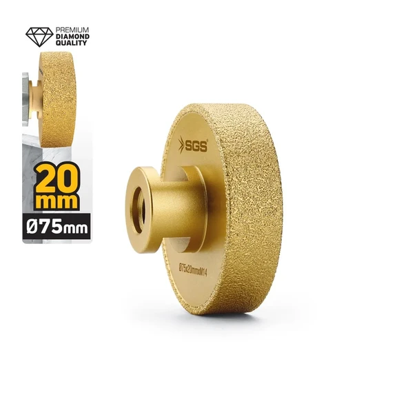 Sgs2797 M14-75x20 Mm Vakum Elmas Mermer Granit Tarama Diski ürün görseli 1