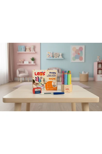 Let’s Chubby Süper Jumbo Pastel Boyama Kalemi Seti 3’ü 1 Arada | 6 Renk ürün görseli 1