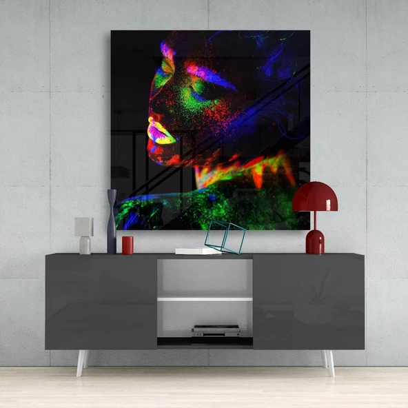 Neon Renkli Makyaj Cam Tablo - Resim 4