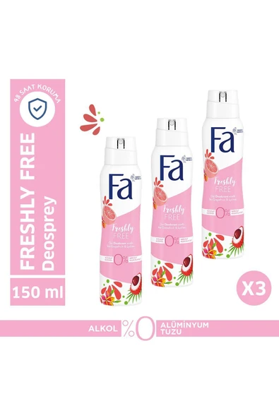 Fa Freshly Free Greyfurt & Liçi Deosprey X 3 Adet ürün görseli 1