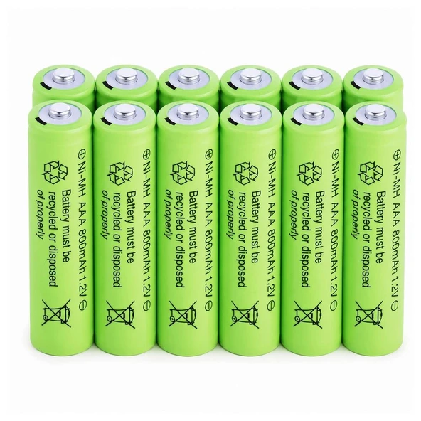 800 mAh 1.2V AAA Ni-Cd Şarj Edilebilir Pil 12 Adet ürün görseli 1