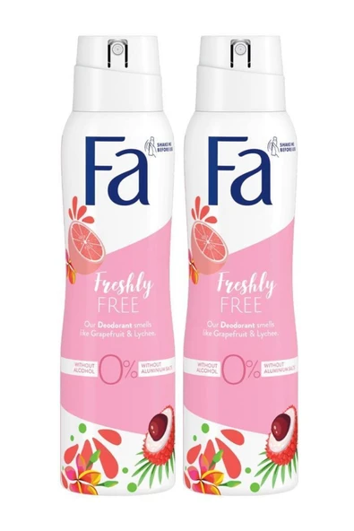 Fa Freshly Free Greyfurt & Liçi Sprey Deodorant 150 ml X 2 Adet ürün görseli 1