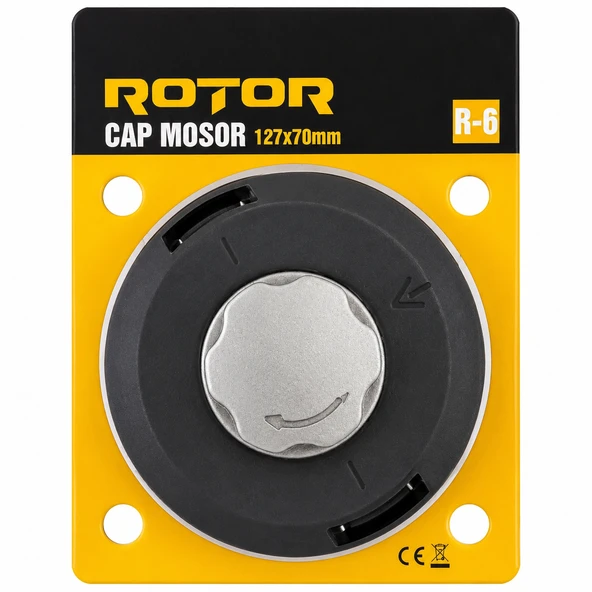 ROTOR R-6 Motorlu Tırpan Misina Başlığı 127x70 mm – 2,4 mm x 2 m Misinalı ürün görseli 1