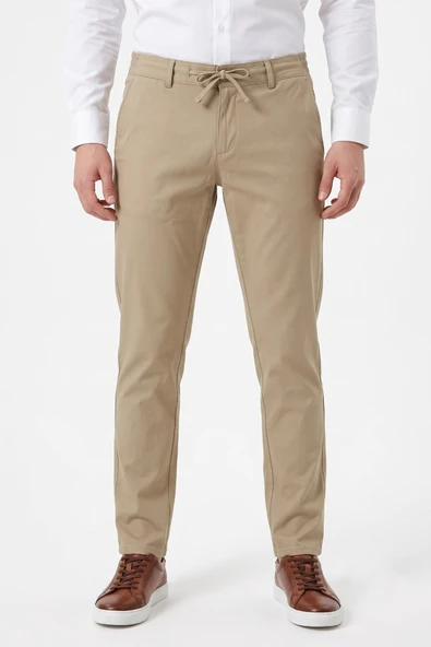 Erkek Bej Renk Regular Kalıp Jogger Pantolon BGL-ST05631 ürün görseli 1