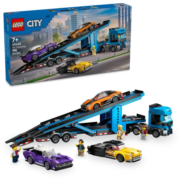 Lego 60408 City Spor Arabalı Araç Taşıma Kamyonu ürün görseli 1