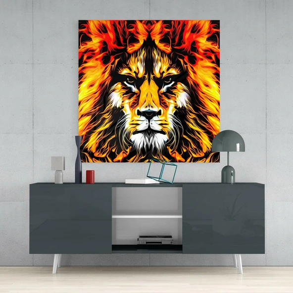 Aslan Cam Tablo - Resim 4