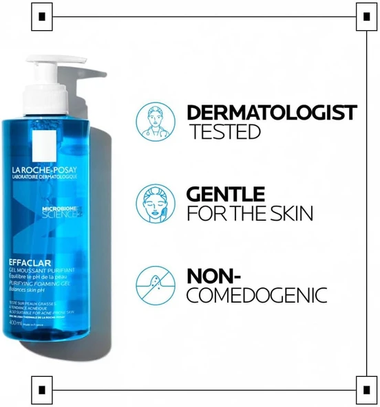 La Roche Posay Effaclar Gel Yağlı Ve Akneye Eğilimli Ciltler için Yüz Temizleme Jeli 400 ml ürün görseli 1