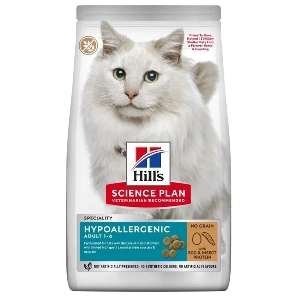Hill's Hipoalerjenik Yumurta ve Böcek Proteinli Tahılsız Yetişkin Kedi Maması 7kg ürün görseli 1