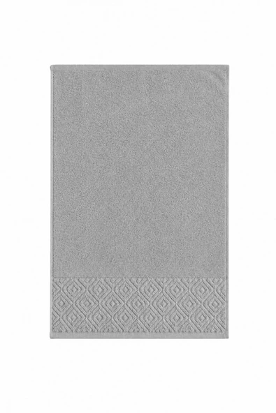El Yüz Havlusu 50x90 cm %100 Pamuk Kısmi Kadife  Quadro Gri ürün görseli 1