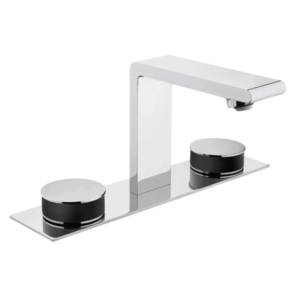 Vitra Memoria Lavabo Bataryası, 3 Delikli Lavabolar İçin Krom/Siyah A4231558 ürün görseli 1
