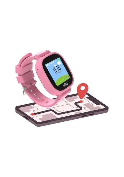 Wiky Watch 5E Pembe Akıllı Çocuk Saati - Resim 3