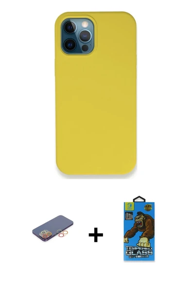 MARSİLYAN™- iPhone 12 Pro Max Kılıf Zirve Modern Özel Seri - Siyah 18D Cam Ekran Koruyucu + Renkli Kamera Lens Koruma Ca ürün görseli 1