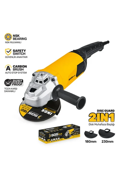 SGS5040 ENDÜSTRİYEL TAŞLAMA MAKİNESİ 3000 WATT 180MM 230 MM ürün görseli 1