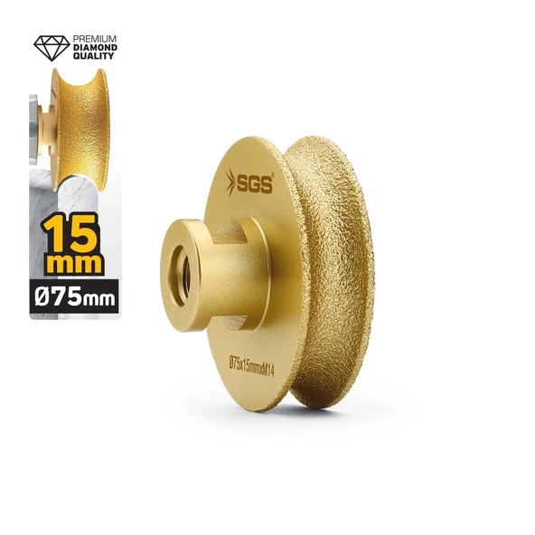 Sgs2788 M14-75x15 Mm Vakum Elmas Mermer Granit Taşlama Diski Tam Profil ürün görseli 1