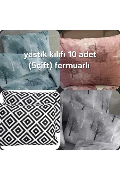 10 ADET KARIŞIK RENKLER YASTIK KILIFI RANFORCE KUMAŞ ürün görseli 1