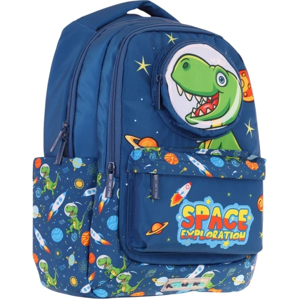 Kaukko Toys Erkek Çocuk 3D Dinazor Şekilli Ilkokul ve Günlük Sırt Çantası - Lacivert - L5252 ürün görseli 1