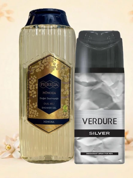 Pereja Mimoza Doğal Zeytinyağlı Duş Jeli 500 ML + Verdure Silver Erkek Deodorant 150 Ml Hediyeli ürün görseli 1