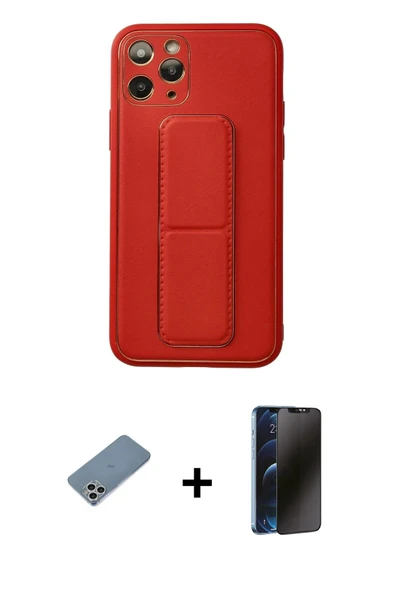 MARSİLYAN™- iPhone 11 Pro Kılıf Akış Doku - Siyah 3D Antistatik Hayalet Cam Ekran Koruyucu + Shine Kamera Lens Koruma Ca ürün görseli 1