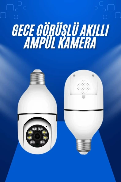 Ev Kamerası Wifi Kamerası Gece Görüşlü Akıllı Ampül Kamera ürün görseli 1