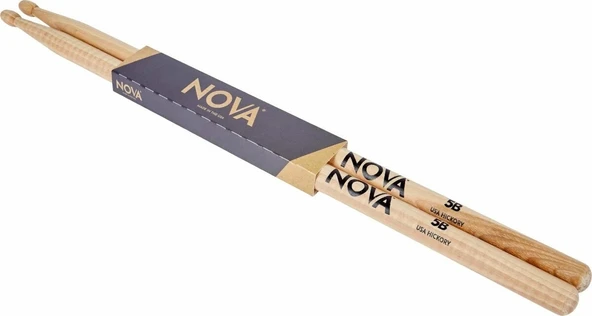 VicFirth N5B Baget (Çift) Nova 5B Wood Bateri Çubuğu Yeni ürün görseli 1