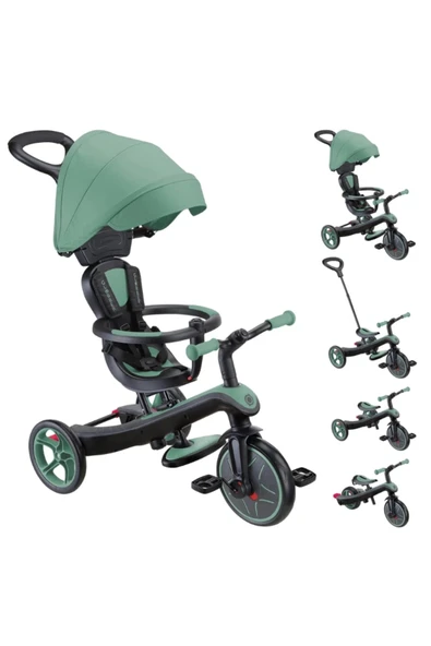 Globber Exolorer 4 in 1 Trike 3 Tekerli Çocuk Bisikleti - Zeytin Yeşili ürün görseli 1