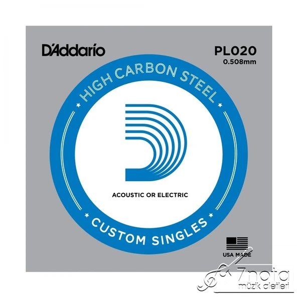 PL020 Elektro ve Akustik Tek Tel Plain Steel 020 ürün görseli 1