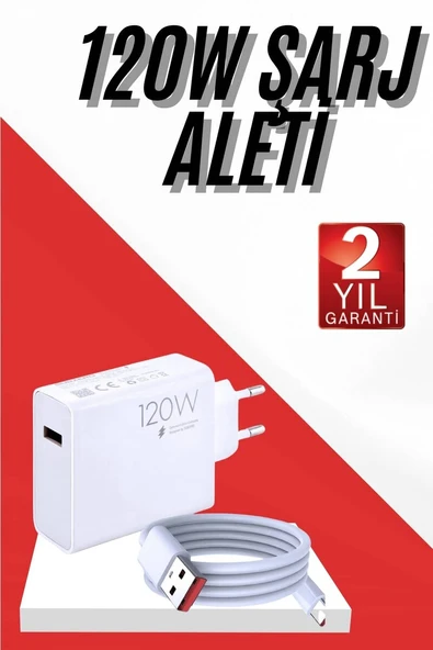 120W Şarj Aleti Hızlı Çift Turbo Şarj Aleti Seti Beyaz ürün görseli 1