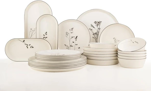 Kütahya Porselen Bone V-form Angelica 27 Parça 6 Kişilik Yemek Takımı - OUTLET ürün görseli 1