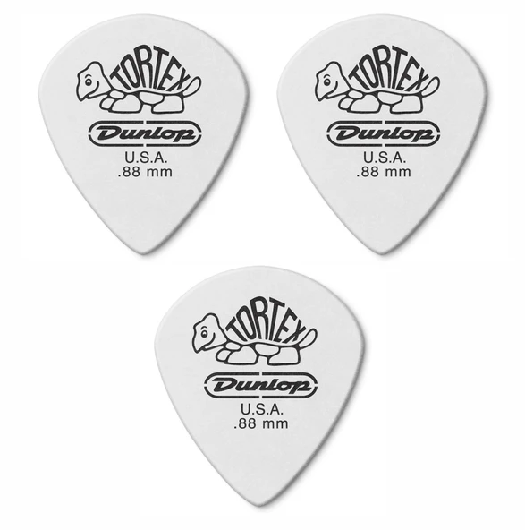 Jim Dunlop 478R.88 3 Adet Beyaz Gitar Penası (0.88 mm) Tortex White Jazz III ürün görseli 1