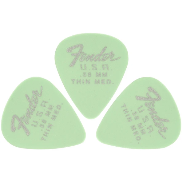 Fender Dura-Tone 3 Adet Gitar Penası 351 Shape .58 Surf Green (3 Adet) ürün görseli 1