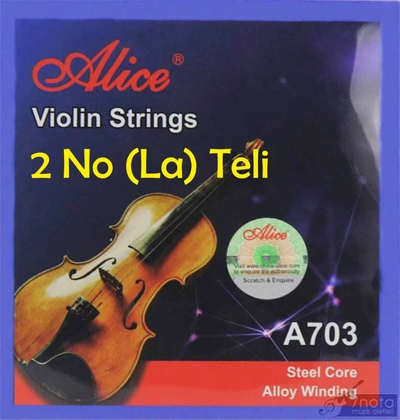 Alice A-703A-2 Keman Teli - 2 Numara La Teli - A ( A703 ) ürün görseli 1
