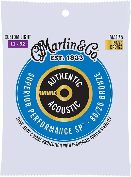 Martin MA175 Akustik Gitar Teli 11-52 Custom Light ürün görseli 1