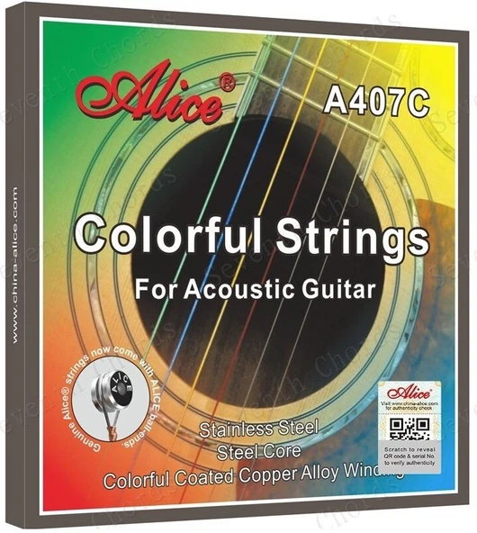 Alice A-407C Renkli Akustik Gitar Teli ürün görseli 1
