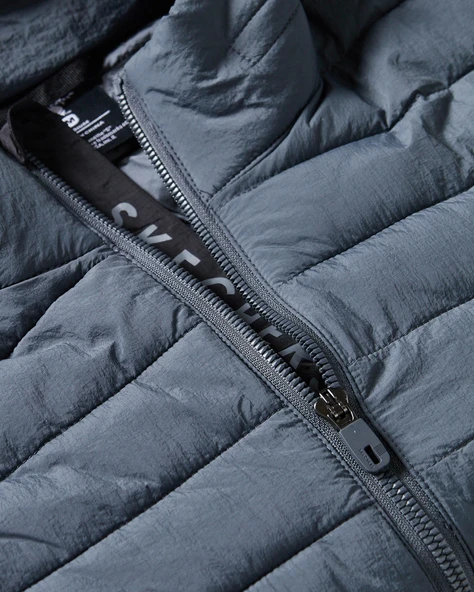 Skechers M Essential Outerwear Puffer Jacket Gray Gray L - Resim 3