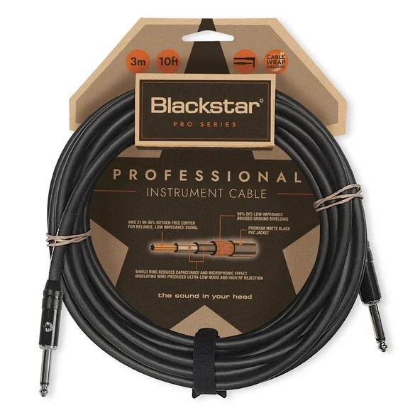 Blackstar Pro. Enstrüman Gitar Kablosu (3 m.) BS-CABLE-PRO-3M-SS ürün görseli 1