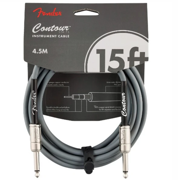 Fender Contour Serisi 4,5 mt. Gitar Kablosu Inca Silver Enstrüman Kablosu ürün görseli 1