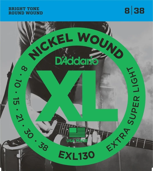 Daddario EXL130 ELEKTRO GİTAR TEL SETİ, XL, 8-38, EXTRA SUPER LIGHT ürün görseli 1