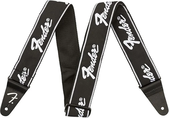 Fender Gitar Askısı Running Logo Black/Silver ürün görseli 1