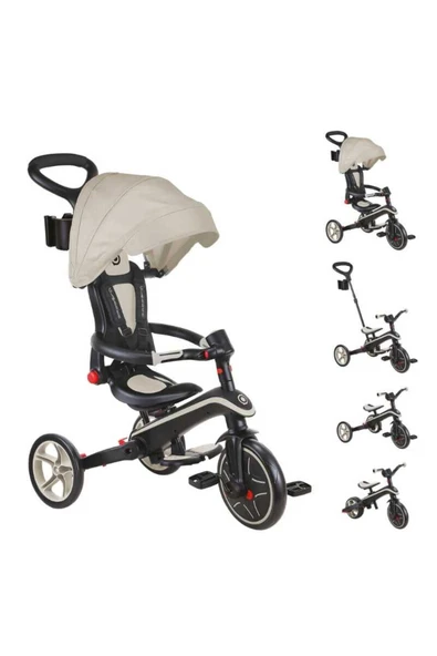 Globber Exolorer 4 in 1 Trike Katlanabilir Çocuk Bisikleti - Bej ürün görseli 1