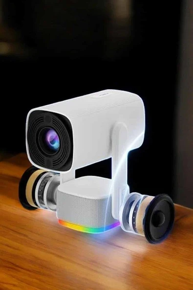 Şarjlı Projeksiyon Oyun Sinema Projektörü 4K HD Görüntü Kaliteli ürün görseli 1