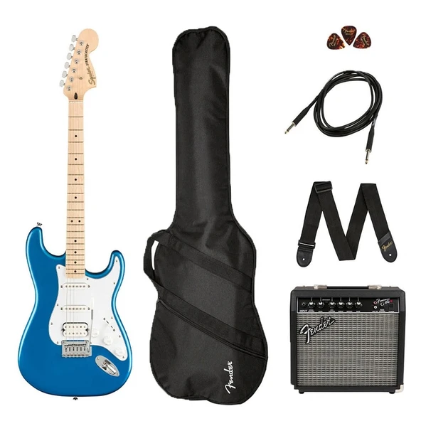 Squier Affinity Strat HSS Frontman 15G Amp Lake Placid Blue Elektro Gitar Seti ürün görseli 1