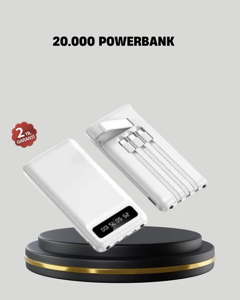 20.000 mAh 4 Çıkışlı LED Göstergeli Hızlı Şarj Powerbank ürün görseli 1