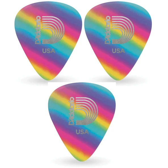 D'Addario CRB4 Gitar Penası 3 Adet 0,70mm. rainbow Gökkuşağı ürün görseli 1