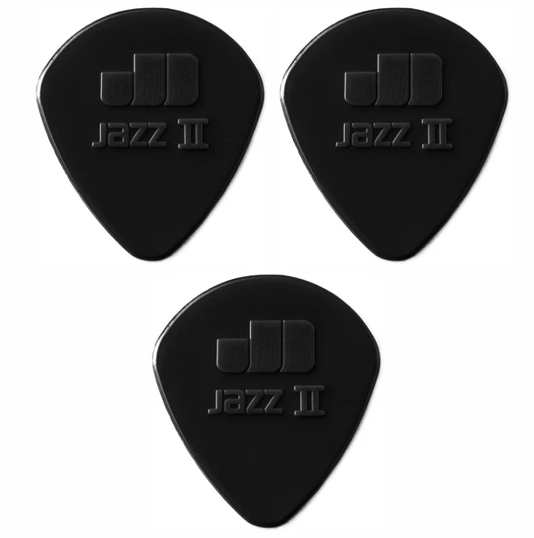 47R2S Gitar Penası 3 Adet Jazz II Black Nylon Gitar Pena ürün görseli 1