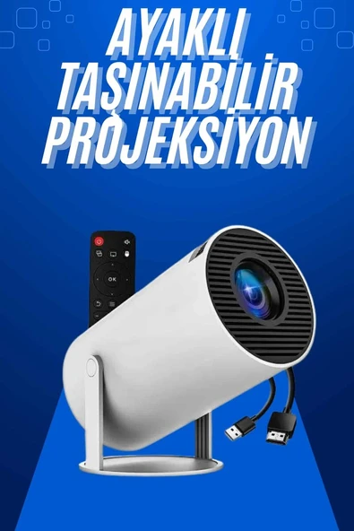 Taşınabilir Projeksiyon Ayaklı Projektör Android Uyumlu HDMI Girişli ürün görseli 1
