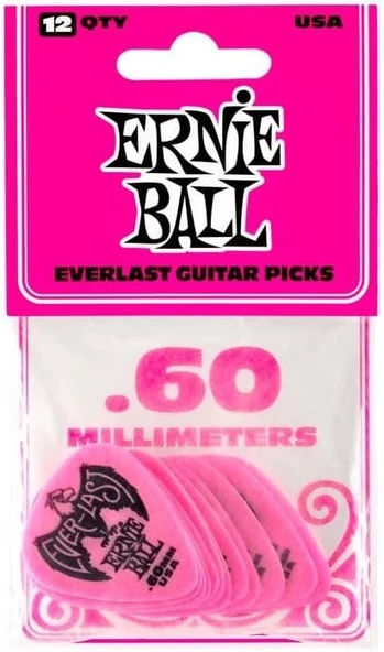 Ernie Ball P09179 Gitar Penası 12 Adet Everlast 0.60 mm Pembe ürün görseli 1